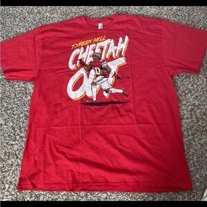 Tyreek Hill Football Kansas City Chiefs Cheetah Out Peace T-Shirt 3XL Anvil NFL
